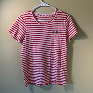 J. Crew Factory Women's "Le Weekend" Collector's T Shirt Red White